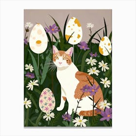 Cat And Easter Eggs 3 Canvas Print