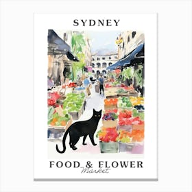 Food Market With Cats In Sydney 2 Poster Canvas Print