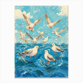 Seagulls Flying Canvas Print