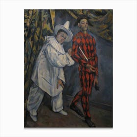 Pierot And Harlequin, Paul Cézanne Canvas Print