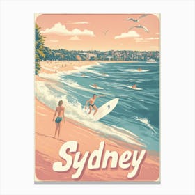 Aihrgdesign A Classic 1960s Travel Poster For Sydney 1 Canvas Print