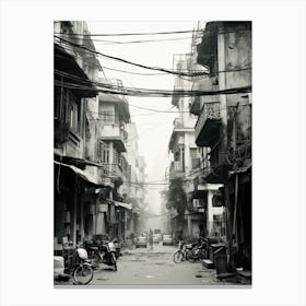 Hanoi, Vietnam, Black And White Old Photo 4 Canvas Print