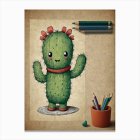 Cute Cactus 1 Canvas Print