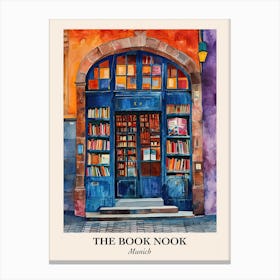Munich Book Nook Bookshop 1 Poster Canvas Print