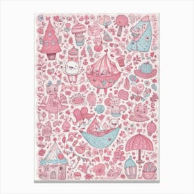 Pink Doodles Canvas Print