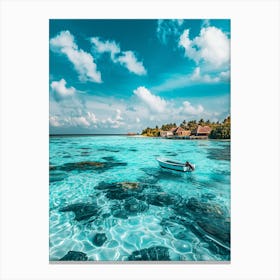 Azure Sea In The Maldives Canvas Print