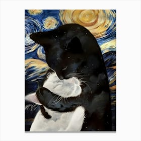 Starry Night Cat Canvas Print