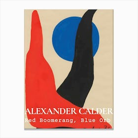 Alexander Calder Red Boomrang, Blue Orb Canvas Print