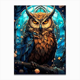 Owl In The Forest 3 Canvas Print