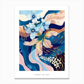 Colourful Flower Illustration Poster Forget Me Not 8 Canvas Print