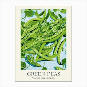 Marche Aux Legumes Green Peas Summer Illustration 1 Canvas Print