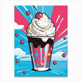 Pop Art Ice Cream Sunday Polka Dots 1 Canvas Print