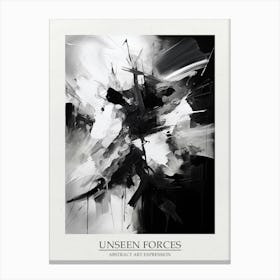 Unseen Forces Abstract Black And White 3 Poster Canvas Print