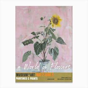 A World Of Flowers, Van Gogh Exhibition Sunflowers 1 Canvas Print