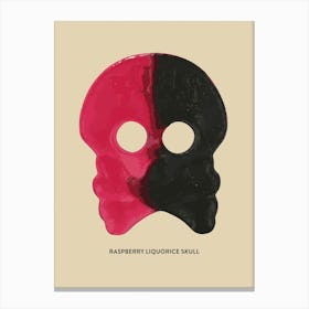 Raspberry Liquorice Skull Canvas Print