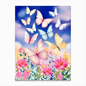 Butterflies In The Sky Canvas Print