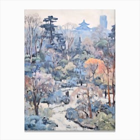 Winter City Park Painting Shinjuku Gyoen National Garden Japan 2 Canvas Print