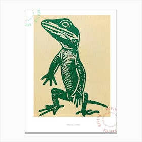 Forest Green Anoles Lizard Bold Block Colour 3 Poster Canvas Print