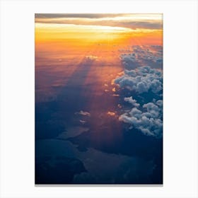 An Idyllic Sunset Unfolds In Heaven Where Beautiful Sun Rays Pierce Through The Clouds Creating A P 2 1 Canvas Print