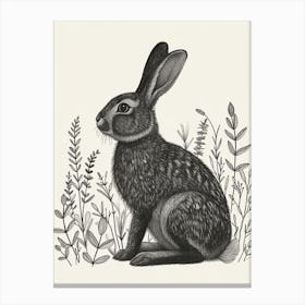 Belgian Hare Blockprint Illustration 8 Canvas Print