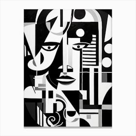 Identity Abstract Black And White 4 Canvas Print