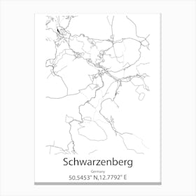 Schwarzenberg,Germany Minimalist Map Canvas Print