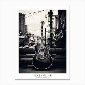 Poster Of Nashville, Black And White Analogue Photograph 2 Canvas Print