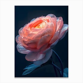 Rose With Water Droplets Canvas Print