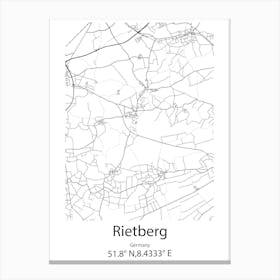 Rietberg,Germany Minimalist Map Canvas Print