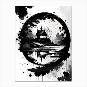 Black And White Painting 10 Canvas Print