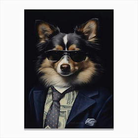 Gangster Dog Shetland Sheepdog 5 Canvas Print