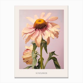 Floral Illustration Sunflower 2 Poster Canvas Print