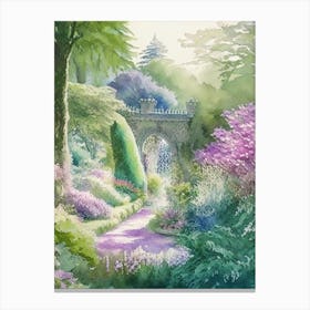 Bodnant Garden, 2, United Kingdom Pastel Watercolour Canvas Print
