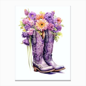 Cowgirl Boots Purple  Canvas Print