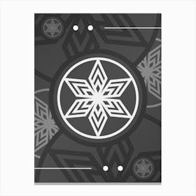 Geometric Glyph Array in White and Gray n.0052 Canvas Print