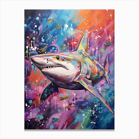  A Blacktip Shark Vibrant Paint Splash 1 Canvas Print