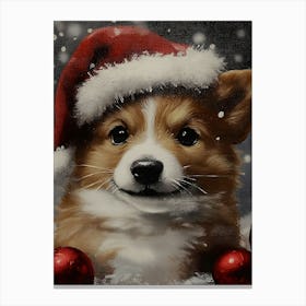 Santa Dog 3 Canvas Print