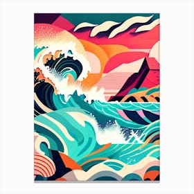 Crashing Waves Landscapes Waterscape Midcentury 1 Canvas Print