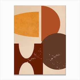 Boho Terracotta Abstract Shapes Canvas Print