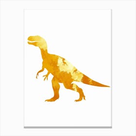 Mustard Dinosaur Silhouette 5 Canvas Print