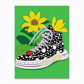 Walking on Petals: Floral Sneakers Take the Lead Canvas Print