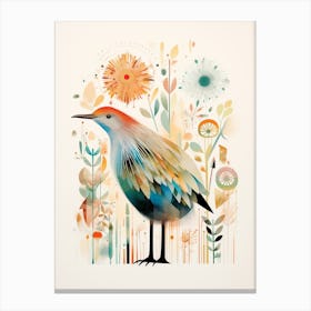 Bird Painting Collage Kiwi 2 Canvas Print