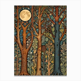 William Morris Moon In The Forest 1 Canvas Print