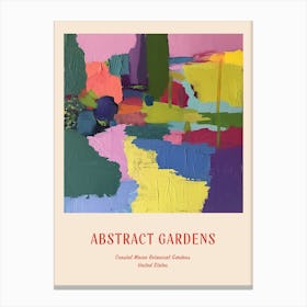Colourful Gardens Coastal Maine Botanical Gardens Usa 1 Red Poster Canvas Print
