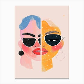 Of Women With Sunglasses Canvas Print