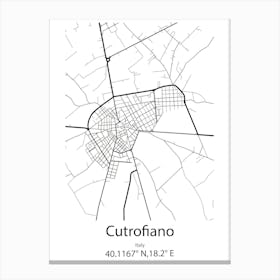 Cutrofiano,Italy Minimalist Map Canvas Print