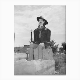 Statue By Local Artist At Cimarron, New Mexico By Russell Lee Canvas Print