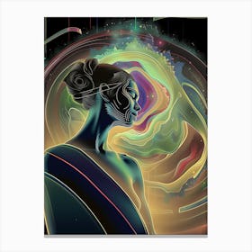Space , Portrait of a woman, beautiful, artwork print. "The Time Is Right" Canvas Print