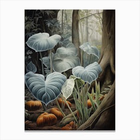 Vintage Jungle Botanical Illustration Taro 2 Canvas Print