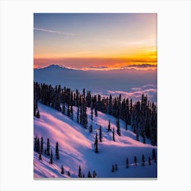 Hakuba, Japan Sunrise 1 Skiing Poster Canvas Print